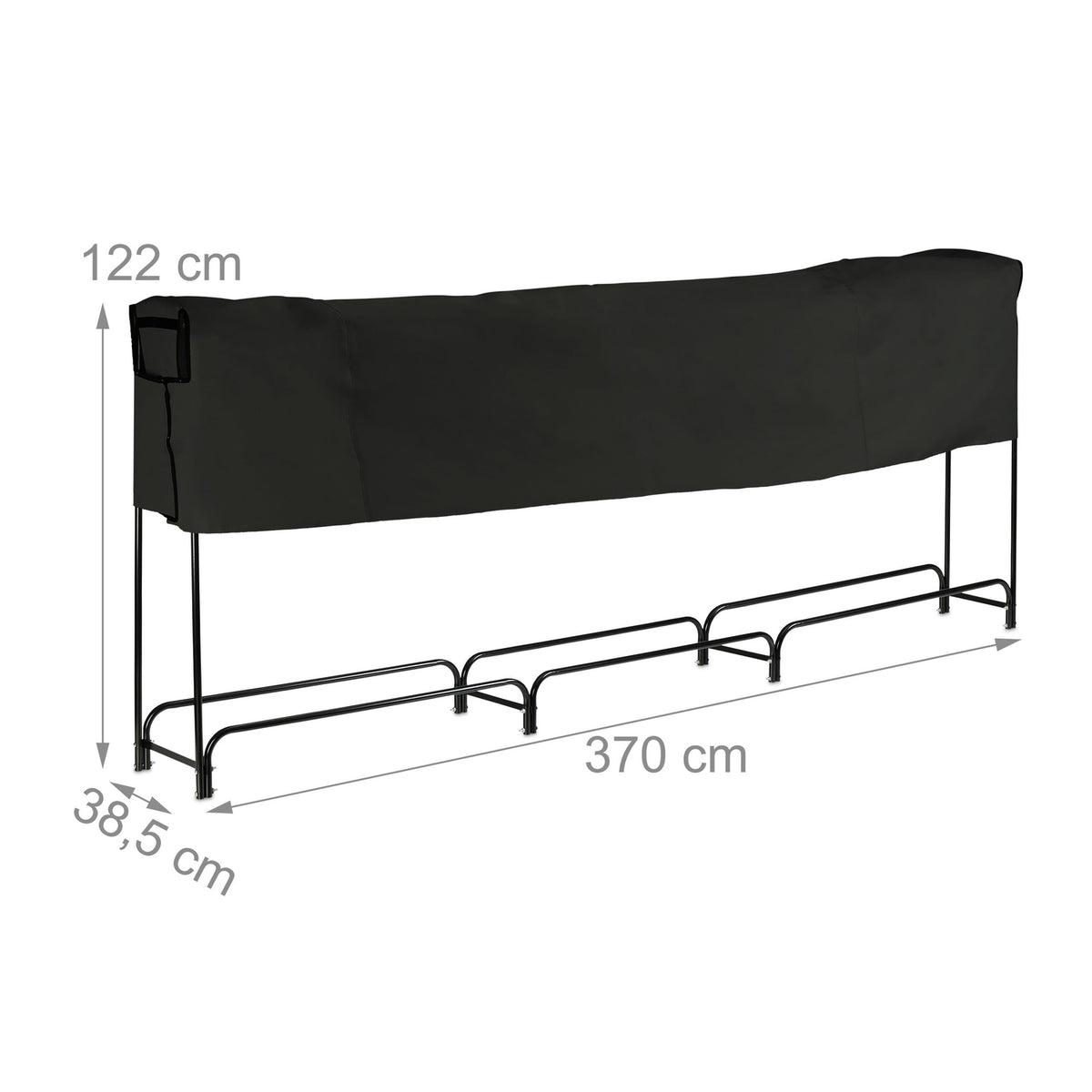 Large Metal Firewood Rack with Cover