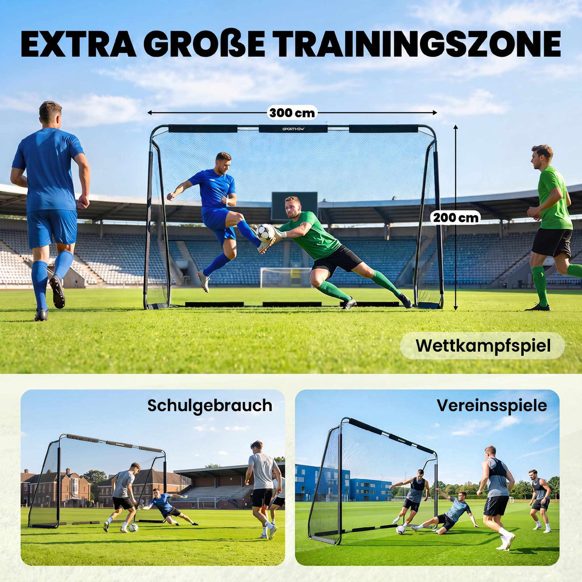 Large Outdoor Soccer Goal with Durable Net, 300 x 200 cm