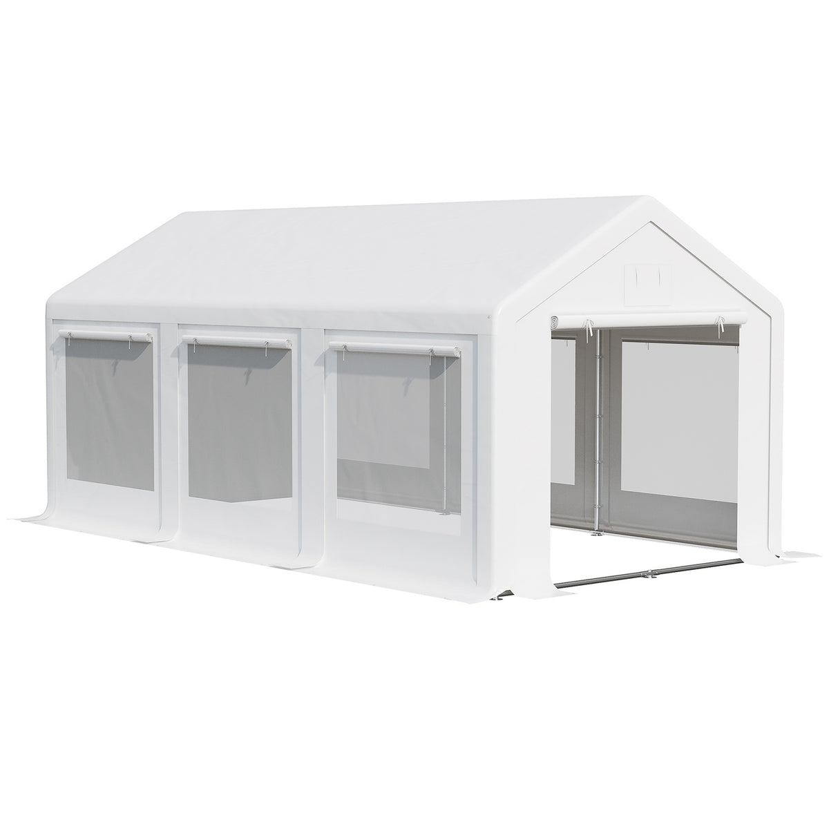 Large Party Tent 6X3M Removable Side Walls Doors Windows Outdoor Party White