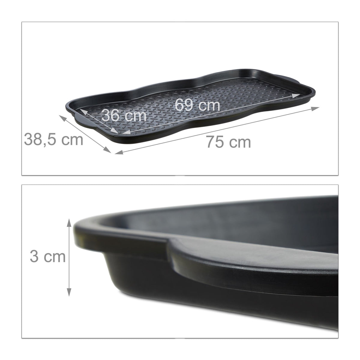 Large shoe tray for 3 pairs