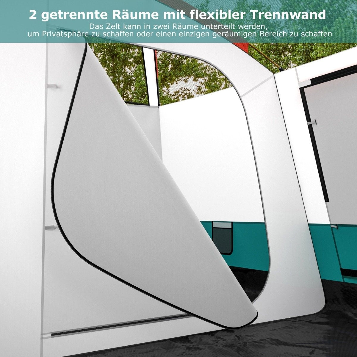 Large tent with awning & floor & 2 rooms & 2 entrances & carrying bag camping tent family tent L
