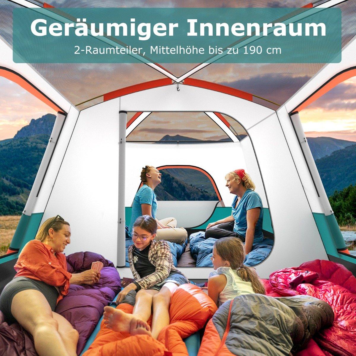 Large tent with awning & floor & 2 rooms & 2 entrances & carrying bag camping tent family tent L