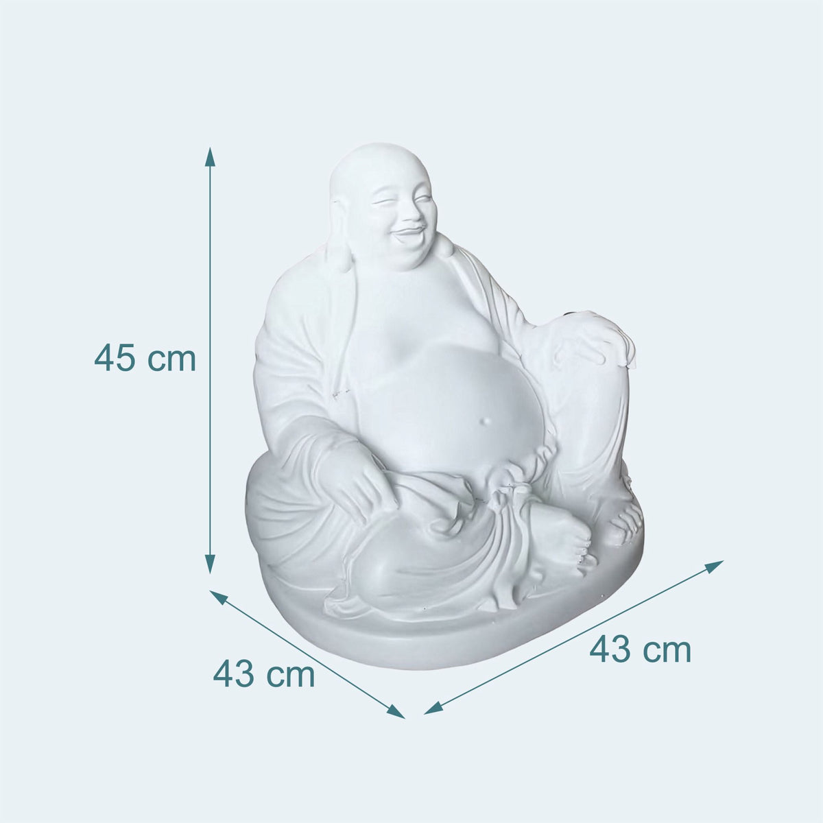 Laughing Buddha Statue, 45 cm, Stone-Look, Indoor/Outdoor