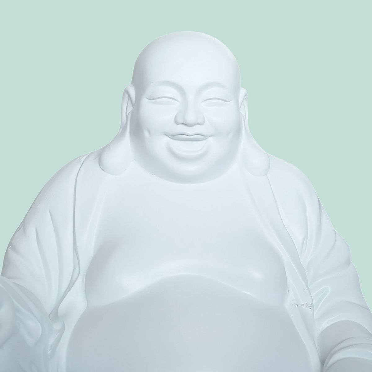 Laughing Buddha Statue, 45 cm, Stone-Look, Indoor/Outdoor