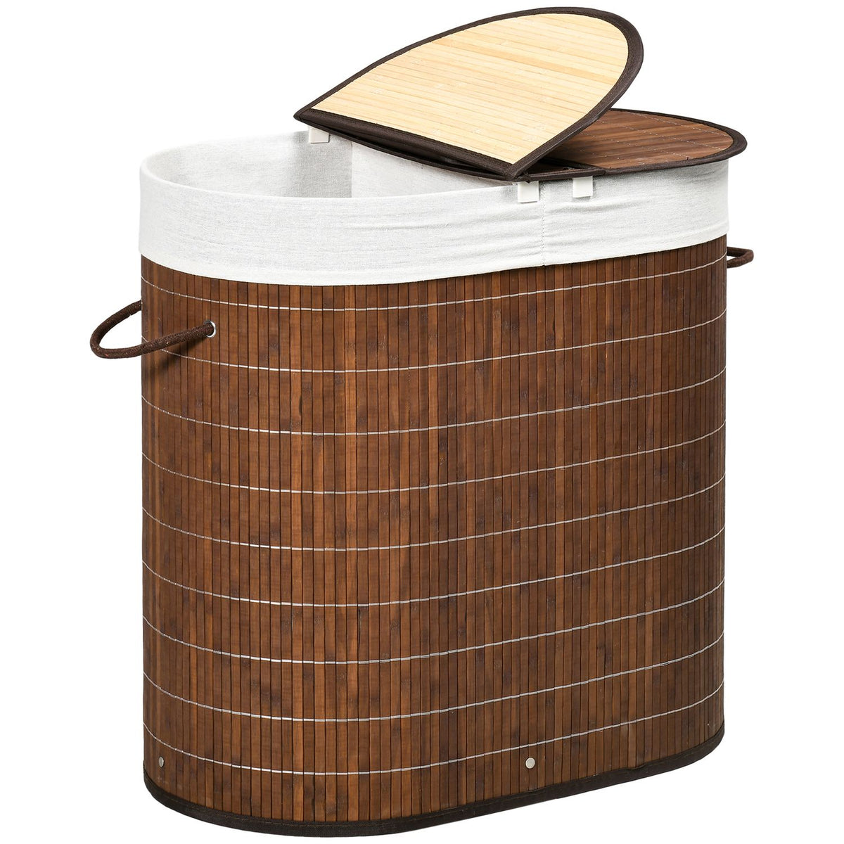 Laundry Basket, 100L, Laundry Box, Laundry Hamper with Lid, Handle, 2 Laundry Bags, Laundry Sorter, Laundry Basket Collector for Bathroom, Bamboo