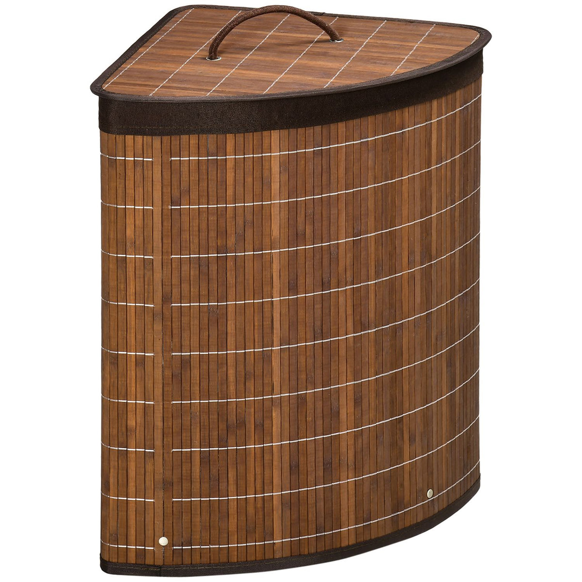 Laundry Basket 55L Laundry Basket Laundry Box With Lid, Handle, Laundry Basket Collector, Laundry Sorter With Removable Laundry Bag, Bamboo, Brown