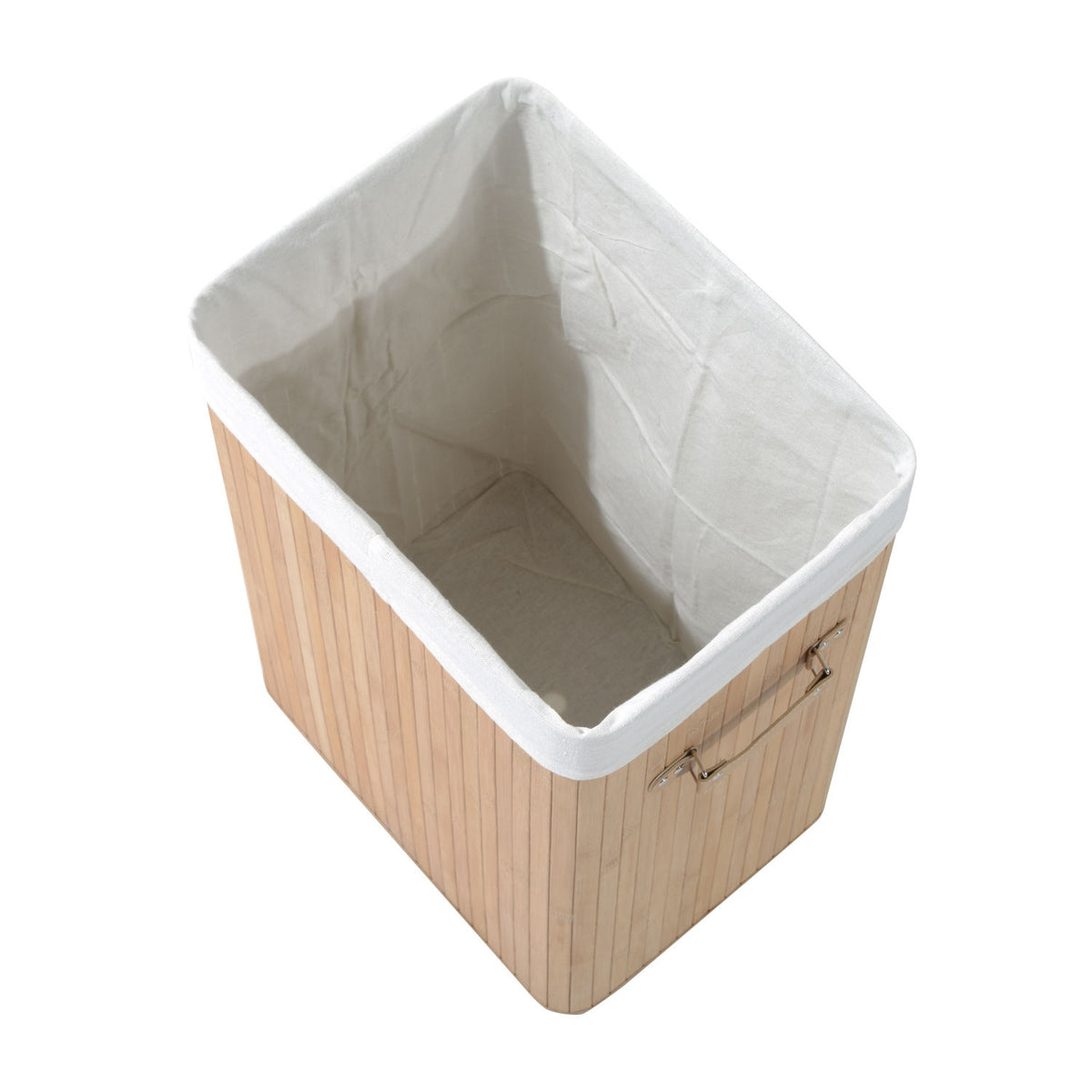 Laundry Basket Laundry Box With Lid Laundry Hamper Canvas Bag Bamboo Foldable 72L Natural 40 X 30 X 60 Cm