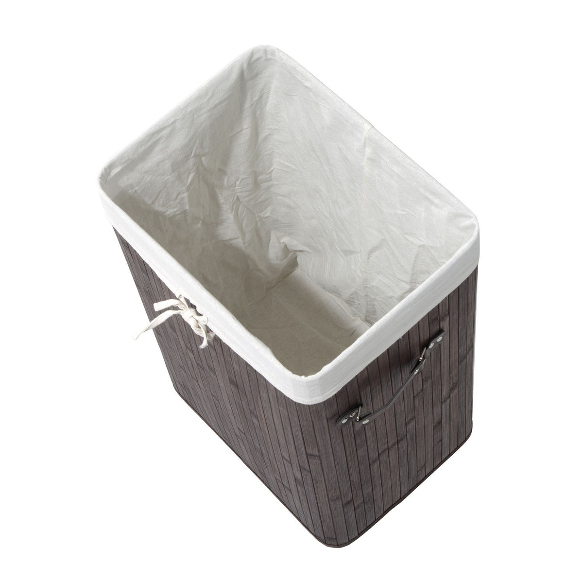 Laundry Basket With Lid 72L Laundry Hamper Foldable Washable Laundry Bag Bamboo With Handles Dark Brown 40X30X60Cm