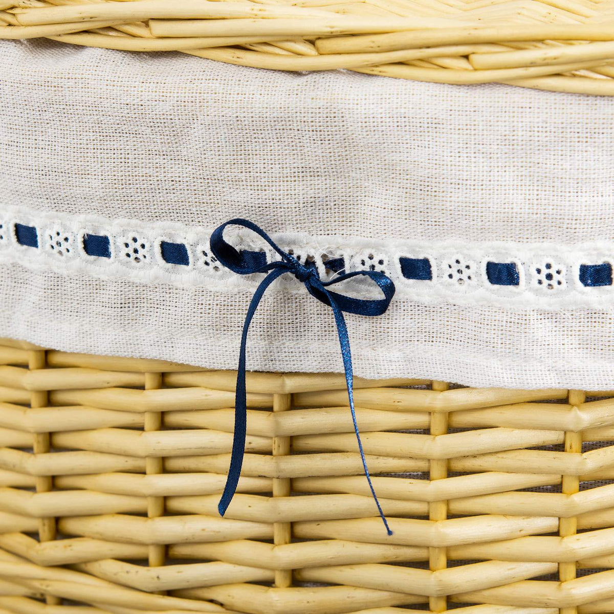 Laundry Basket With Lid Laundry Box Made Of Wicker, Natural, 100L, 51X38X57Cm