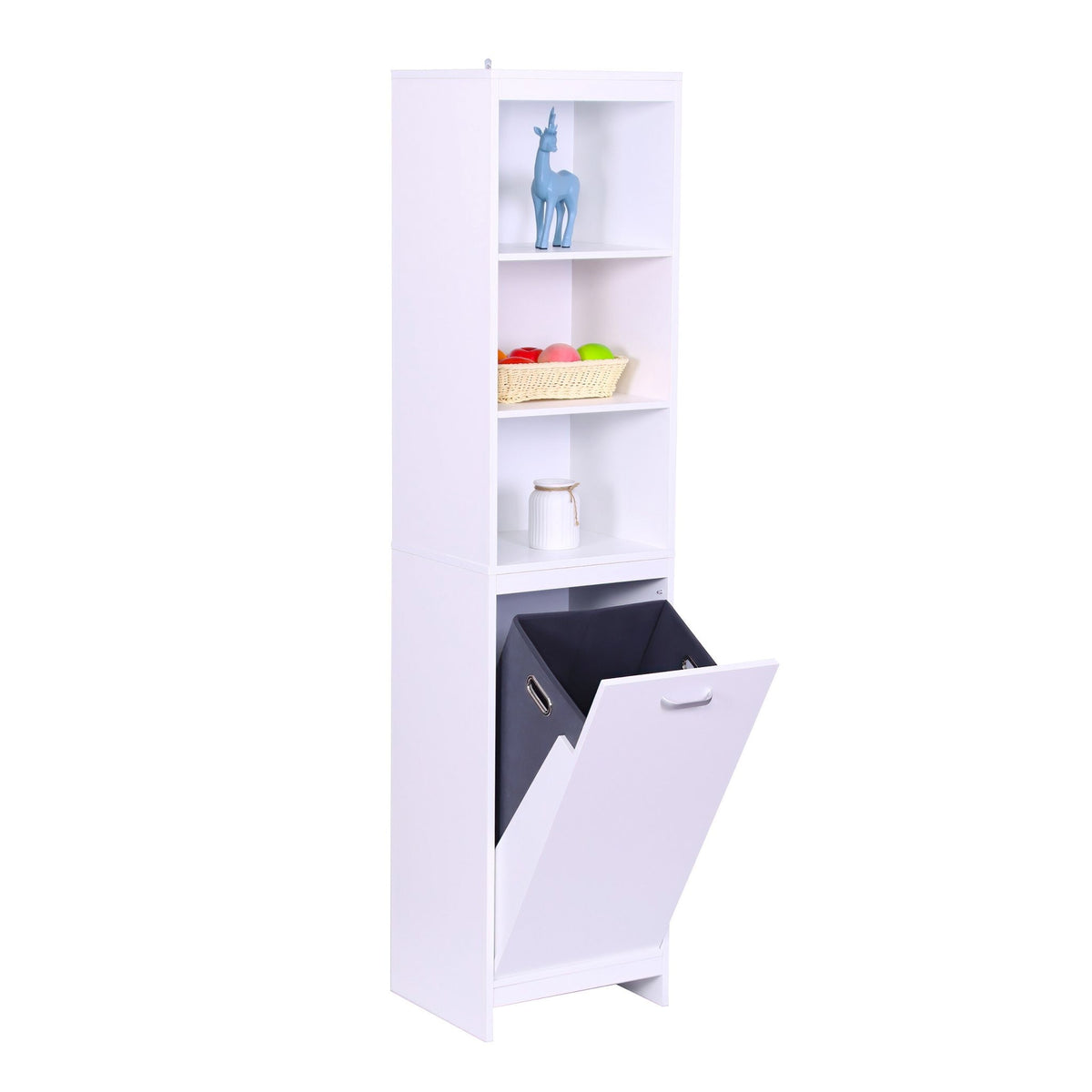 Laundry Cabinet with 44L Bag, Moisture-Resistant