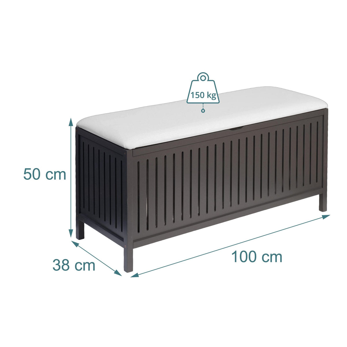 Laundry Hamper Stool With Padded Lid – Walnut Finish