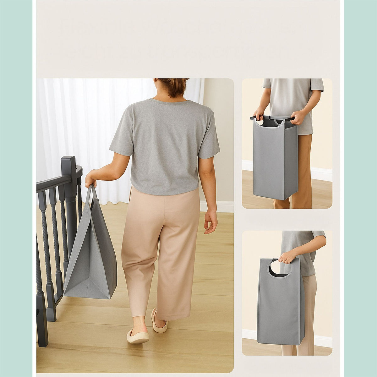 Laundry Sorter with 3 Bags and Shelf – Metal Frame