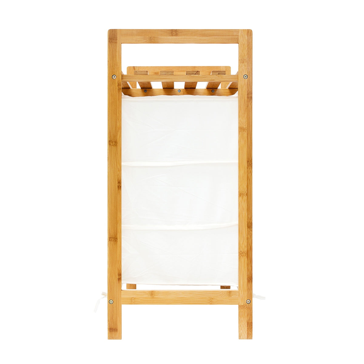 Laundry basket LINEA in bamboo with shelf