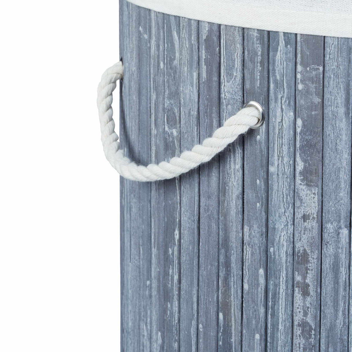 Laundry basket bamboo round