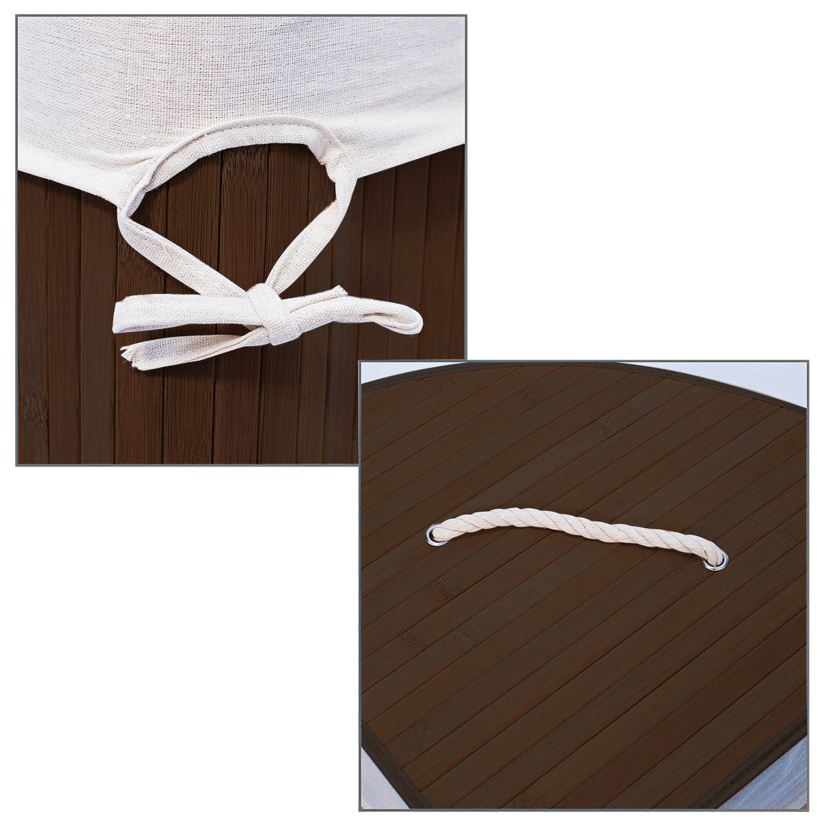 Laundry basket corner bamboo
