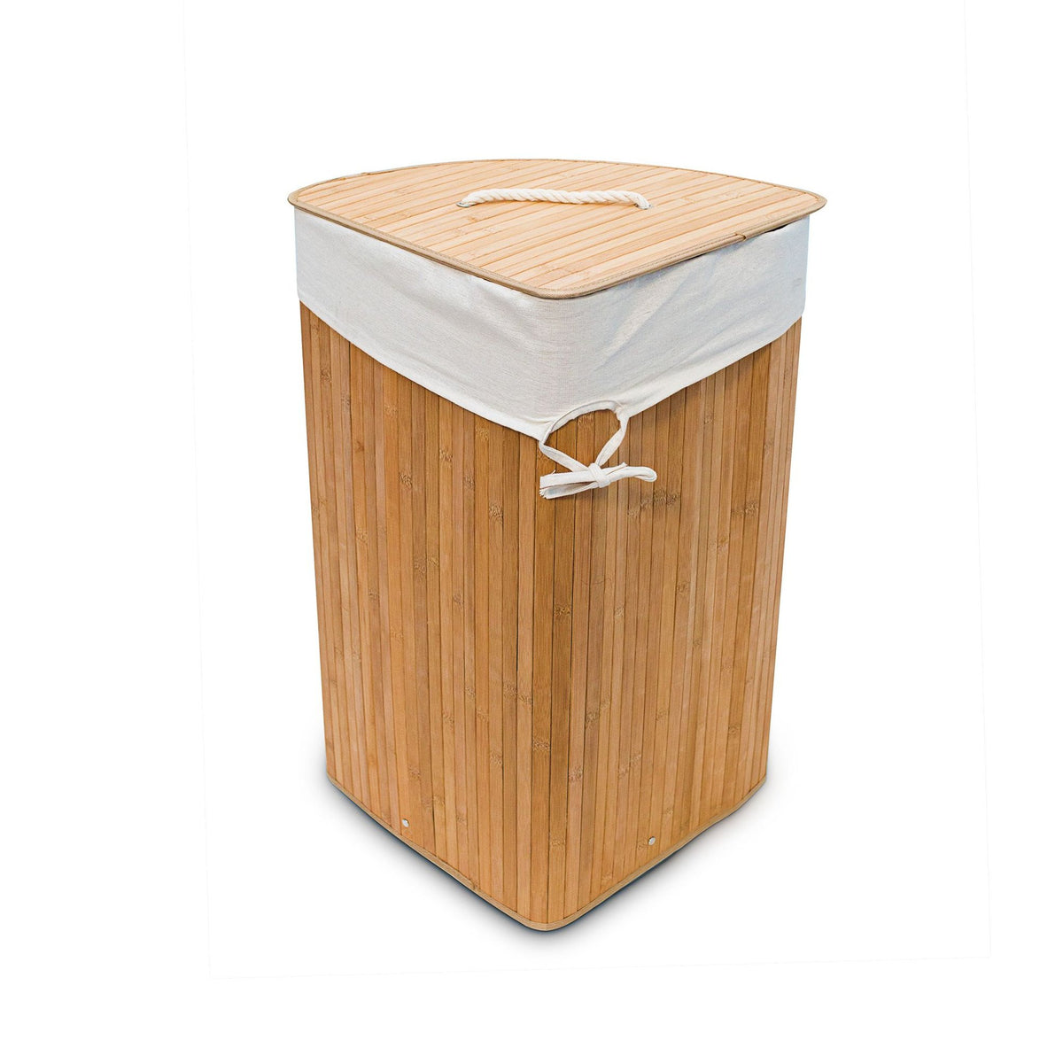 Laundry basket corner bamboo