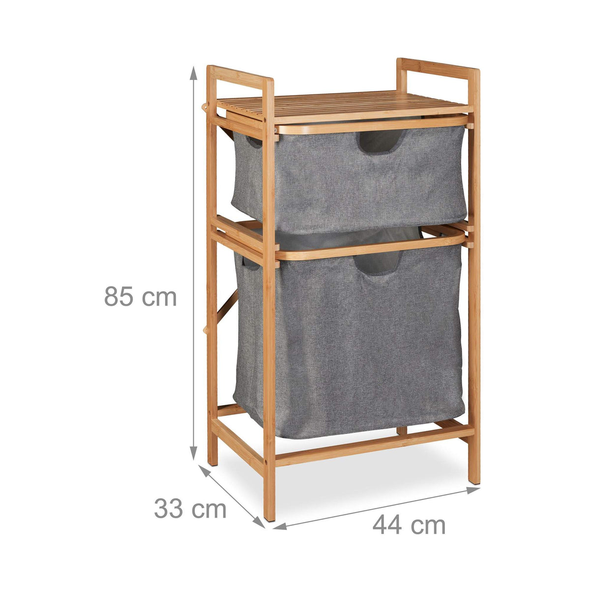 Laundry basket rack with 2 compartments