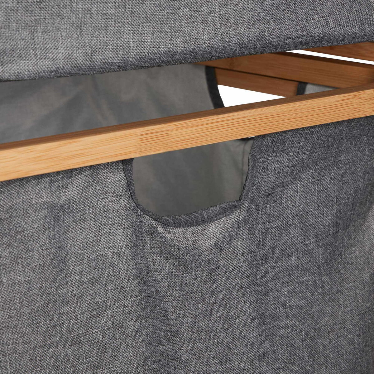 Laundry basket rack with 2 compartments