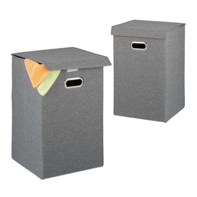 Laundry basket set of 2 collapsible