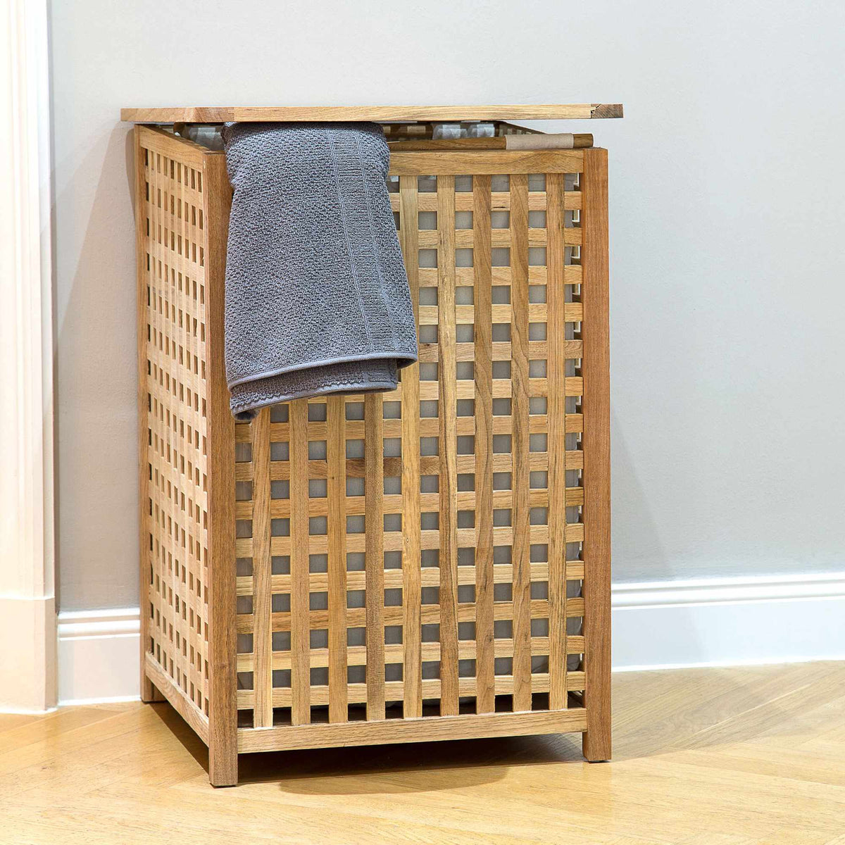 Laundry basket walnut wood