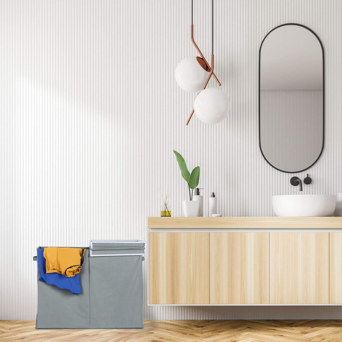 Laundry basket with lid 100 litres