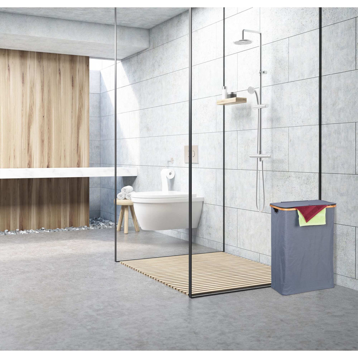Laundry basket with lid 105 l