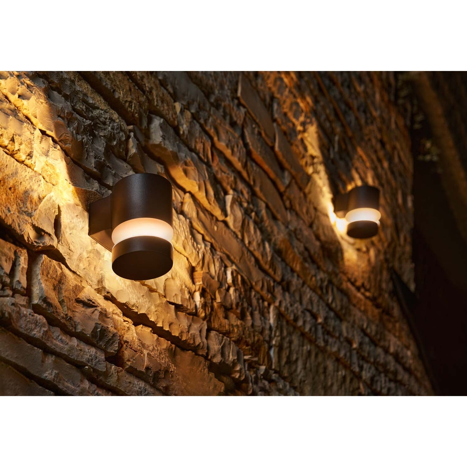 Laven LED wall lamp Up Stainless steel Black IP44 Warm 6W 600lm