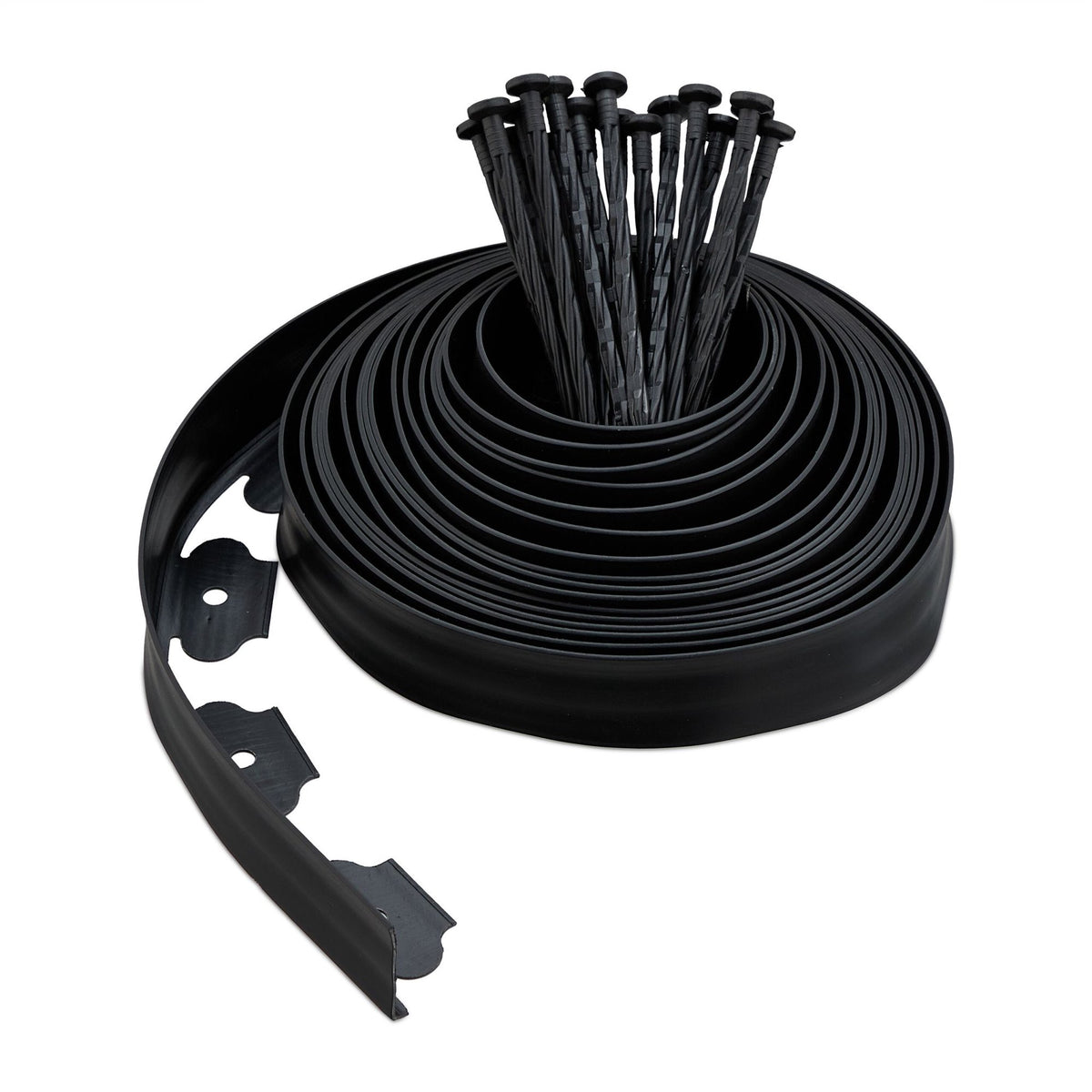 Lawn Edging With Ground Stakes – Flexible Plastic Border