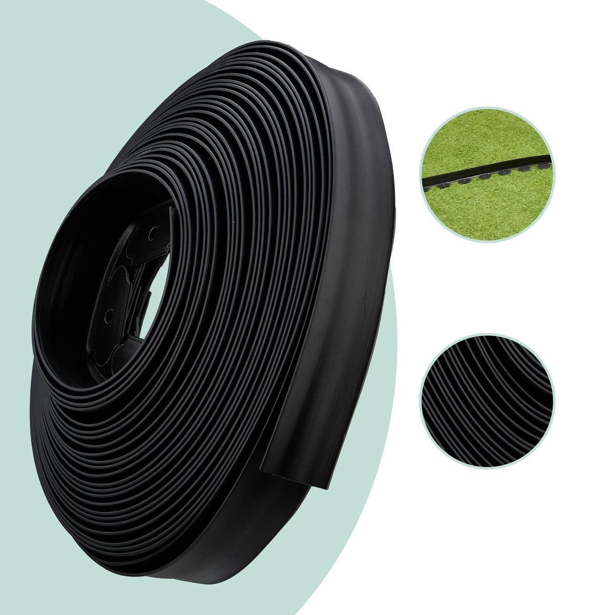 Lawn Edging With Ground Stakes – Flexible Plastic Border