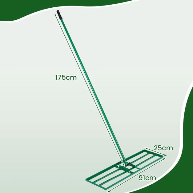 Lawn Leveling Rake, 91x25 cm, Adjustable Handle