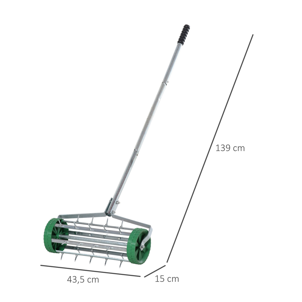Lawn aerator, handle length, adjustable hand scarifier, lawn aeration, spiked roller lawn, rolling lawn aerator, maintain garden