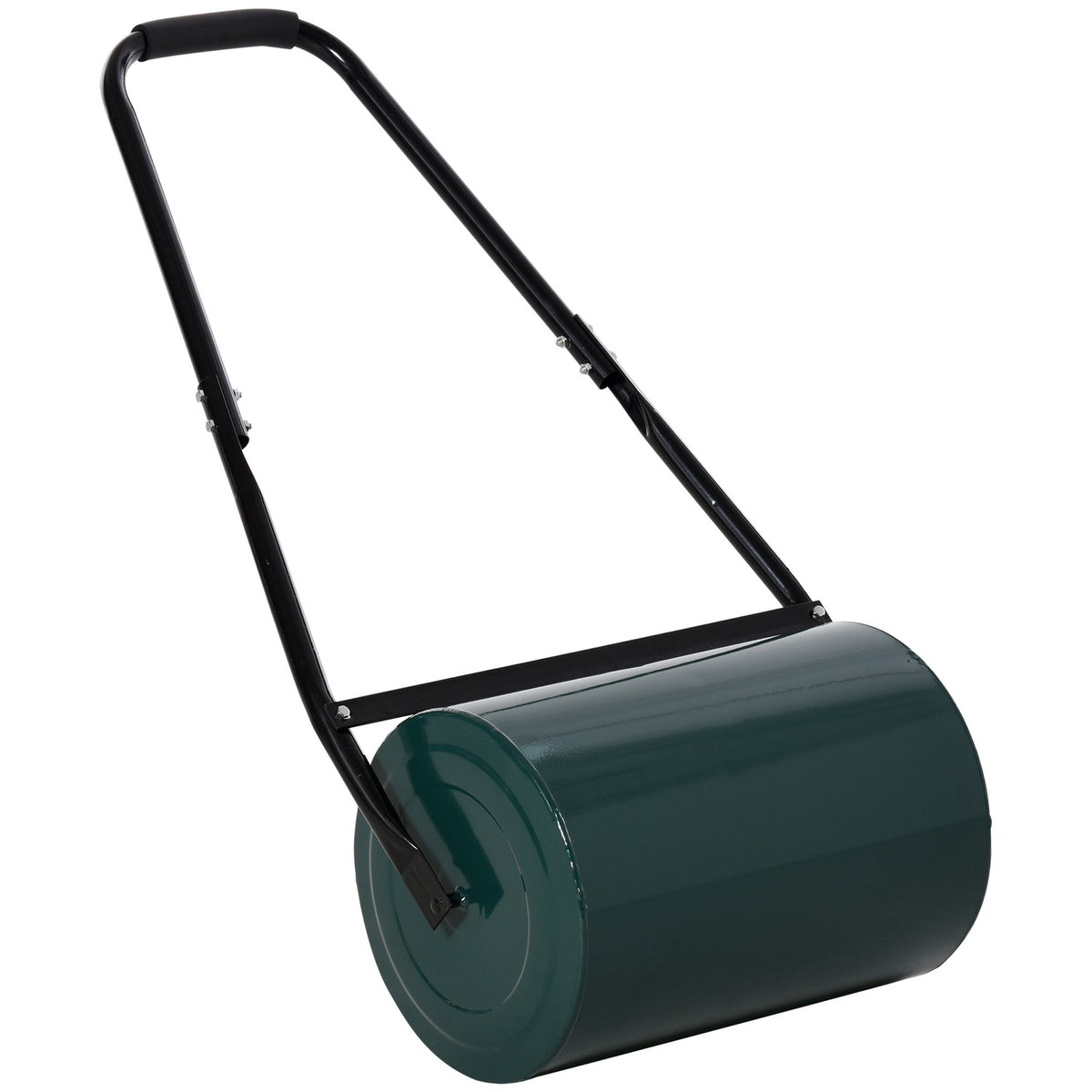 Lawn roller garden roller garden roller with U-handle 31 cm diameter 30 cm working width 40 L water/sand filling metal green