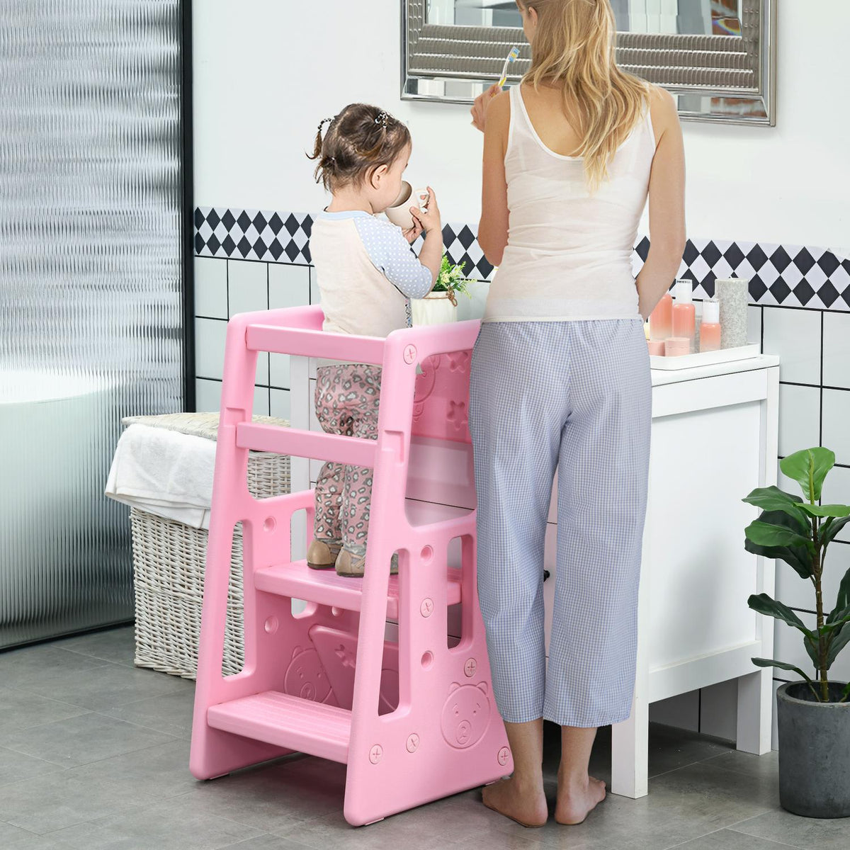 Learning Tower Children'S Step Stool In Montessori Style, Height Adjustable, Kitchen Aid, For 1.5-5 Years, Hdpe