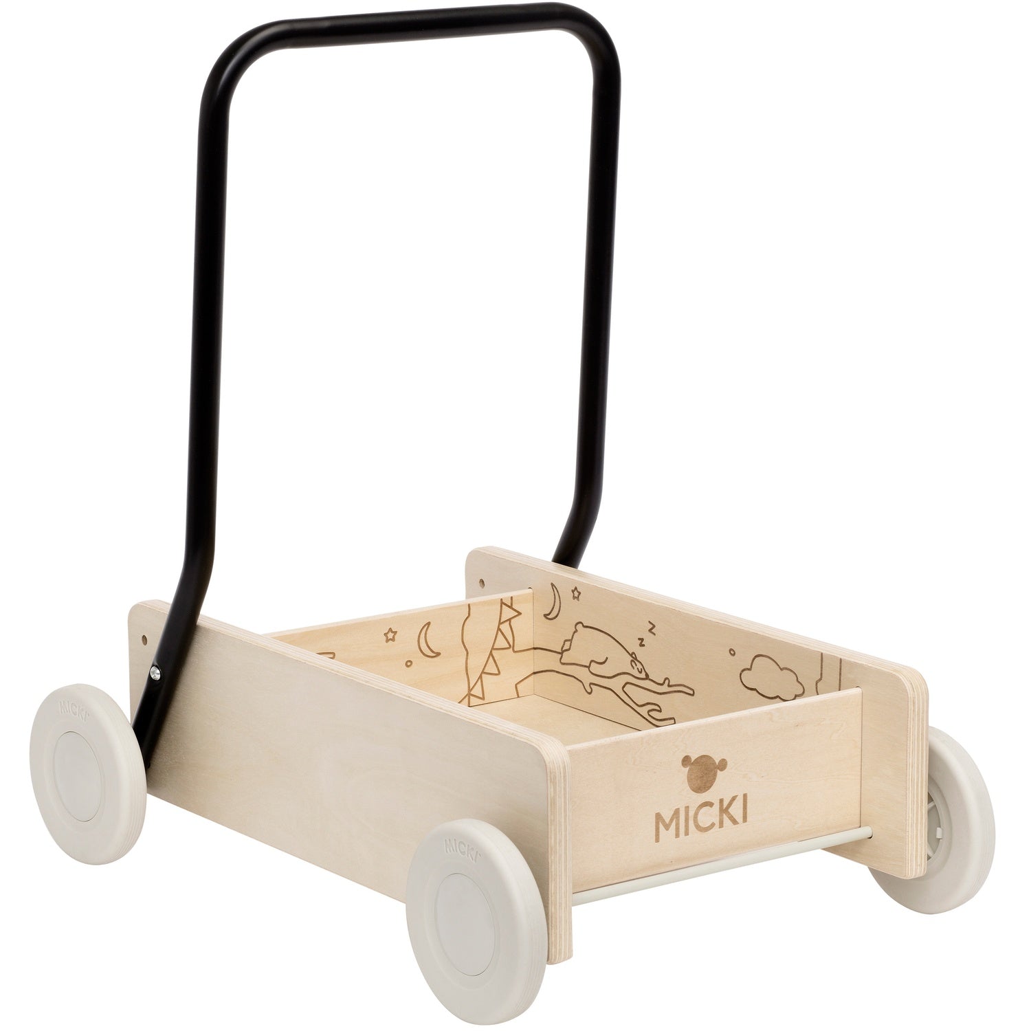 Learn to walk carriage wooden premium