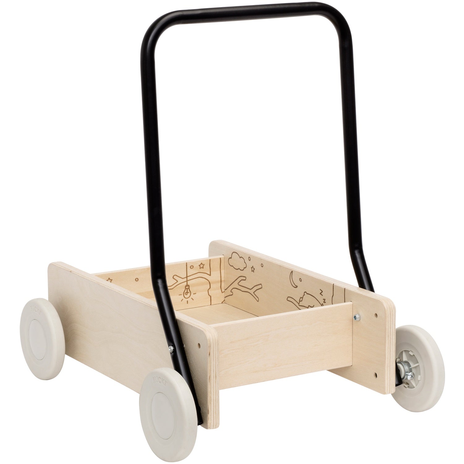 Learn to walk carriage wooden premium