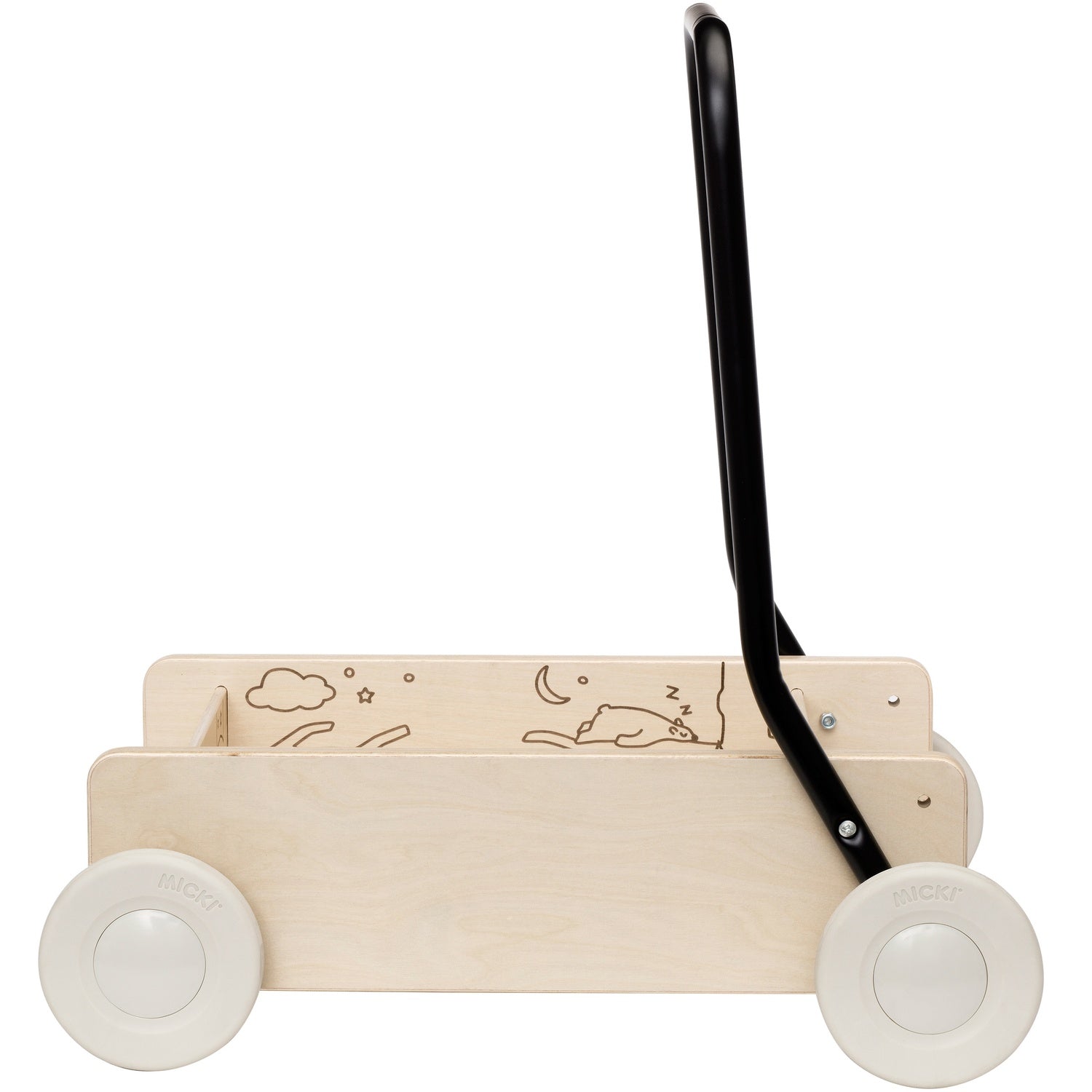 Learn to walk carriage wooden premium