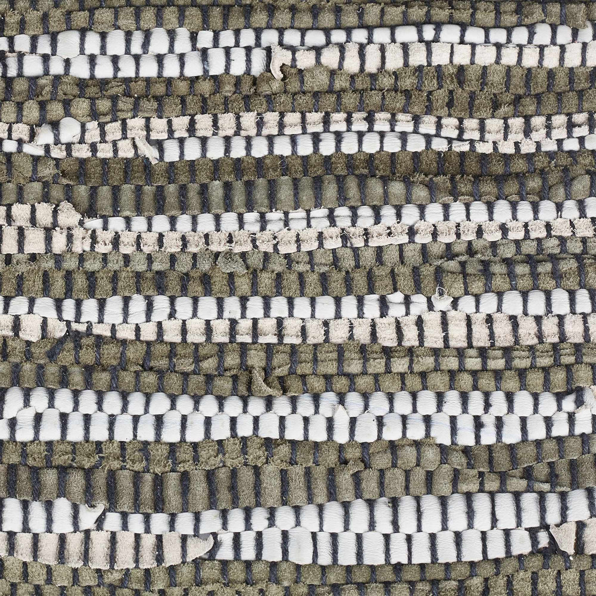 Leather & Cotton Runner Rug 60x100 cm