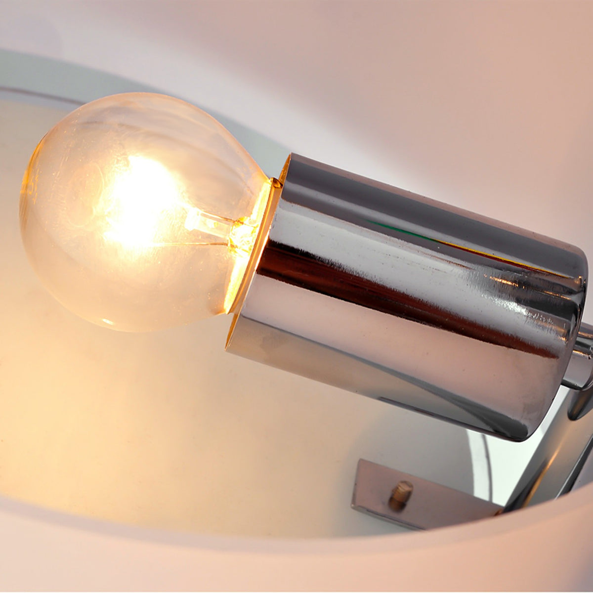 Led Ceiling Light 3-Bulb, E27 40W, Chrome Acrylic, Warm White, Ø64Xh20Cm