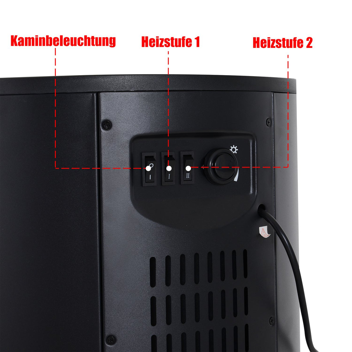 Led Electric Fireplace Wall Fireplace Freestanding Fireplace Stove With Flame Effect 900/2000W 41X41X64.5Cm