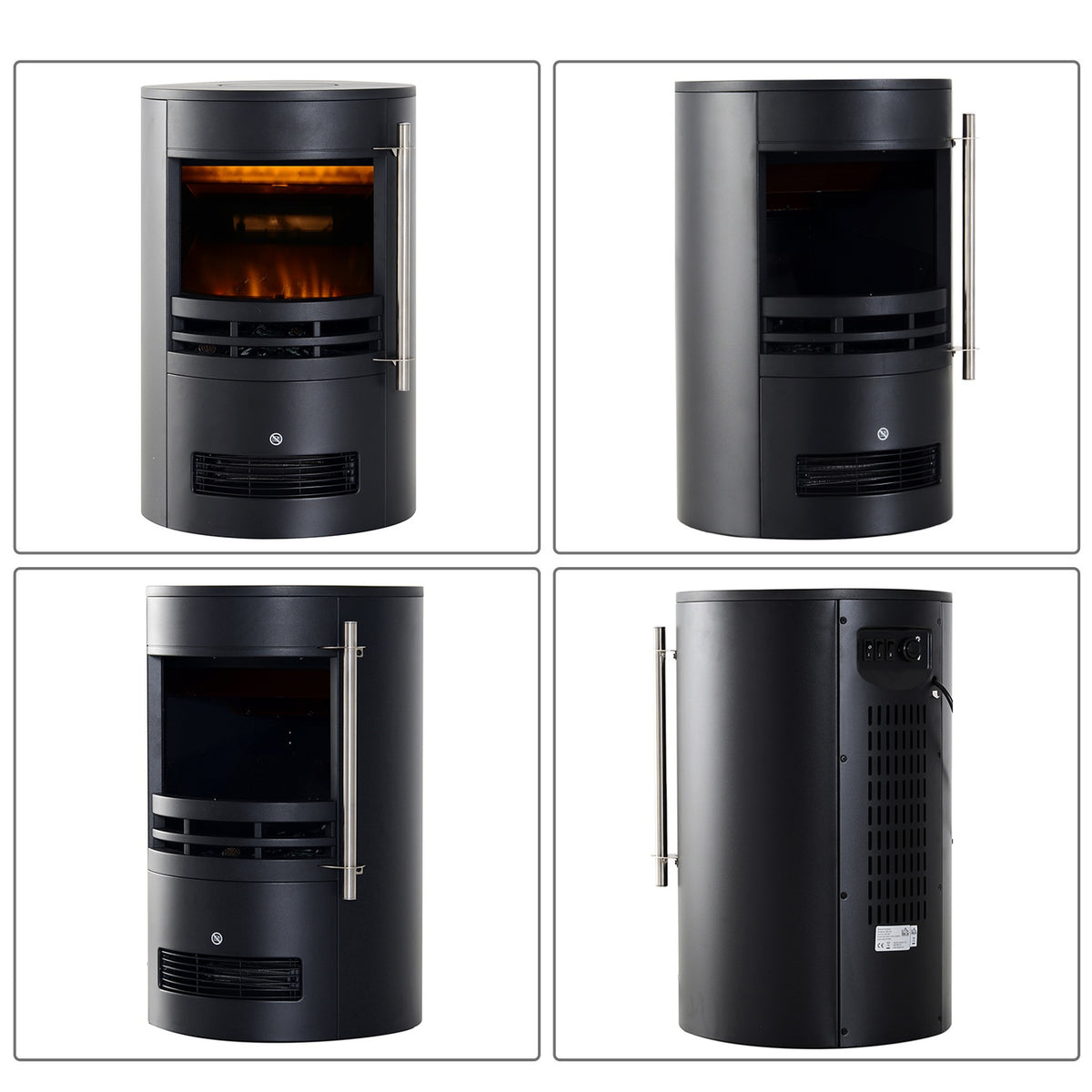Led Electric Fireplace Wall Fireplace Freestanding Fireplace Stove With Flame Effect 900/2000W 41X41X64.5Cm