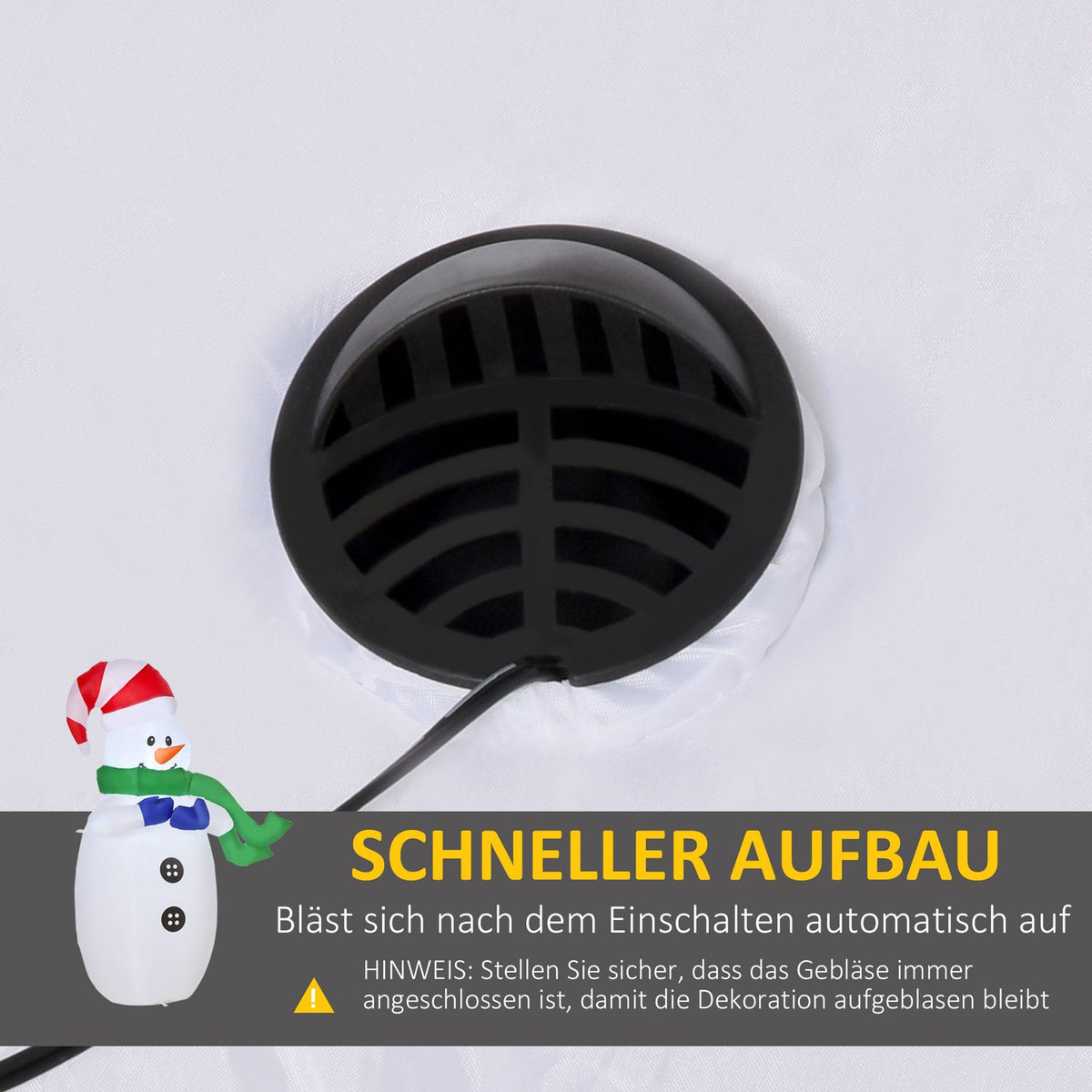 Led Figure Motif Christmas Santa Claus Snowman Inflatable Christmas Decoration Illuminated Garden, L 55 X W 45 X H 120 Cm, Ip 44, Warm White