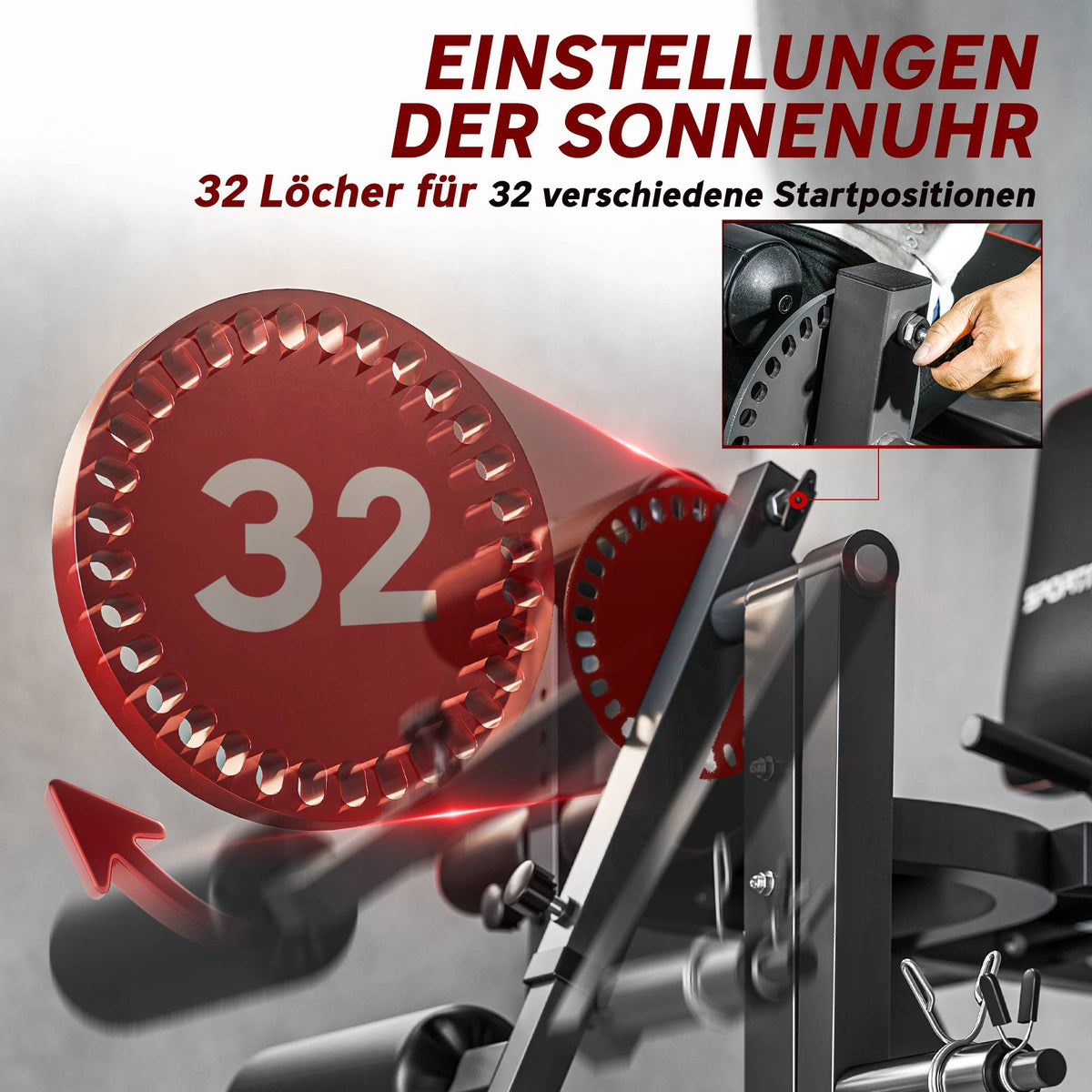 Leg Extension Machine, Adjustable Backrest & Thigh Support, Steel