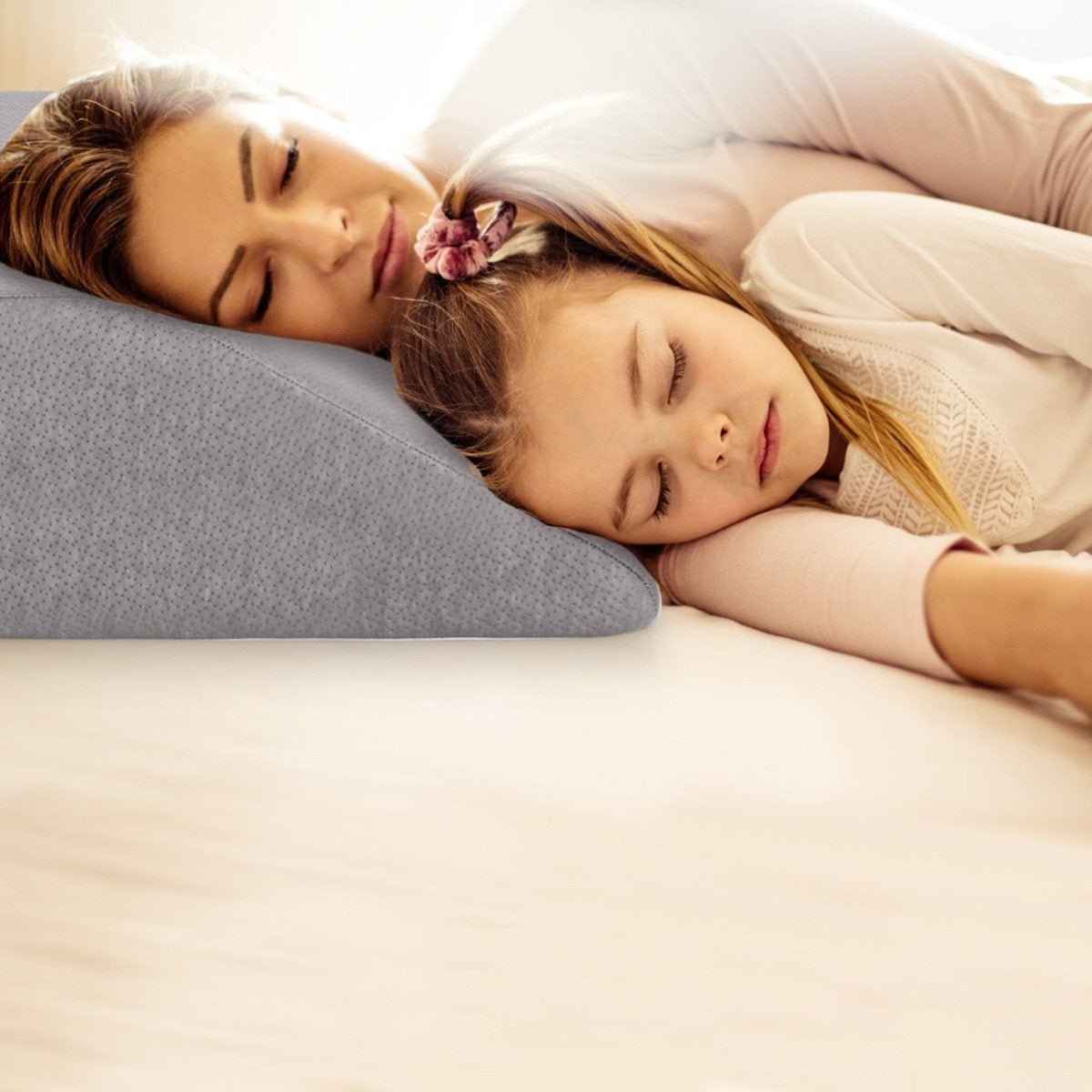 Leg Pillow with Memory Foam, Ergonomic, 60x54.5x20 cm, Gray