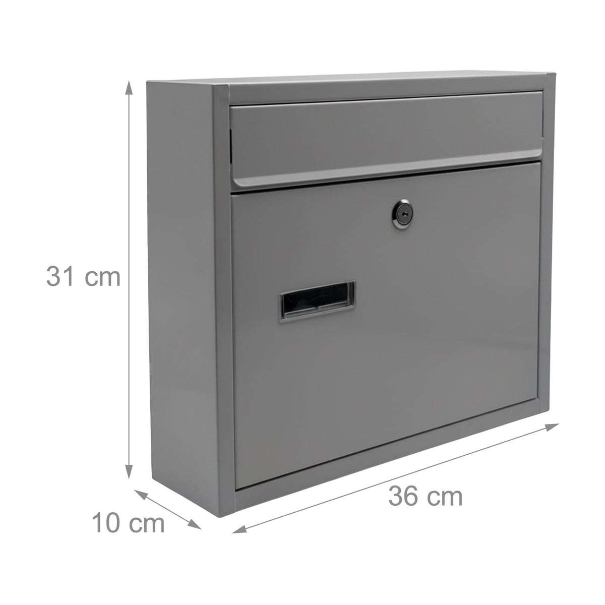 Letterbox with Wide Slot, Powder-Coated Metal