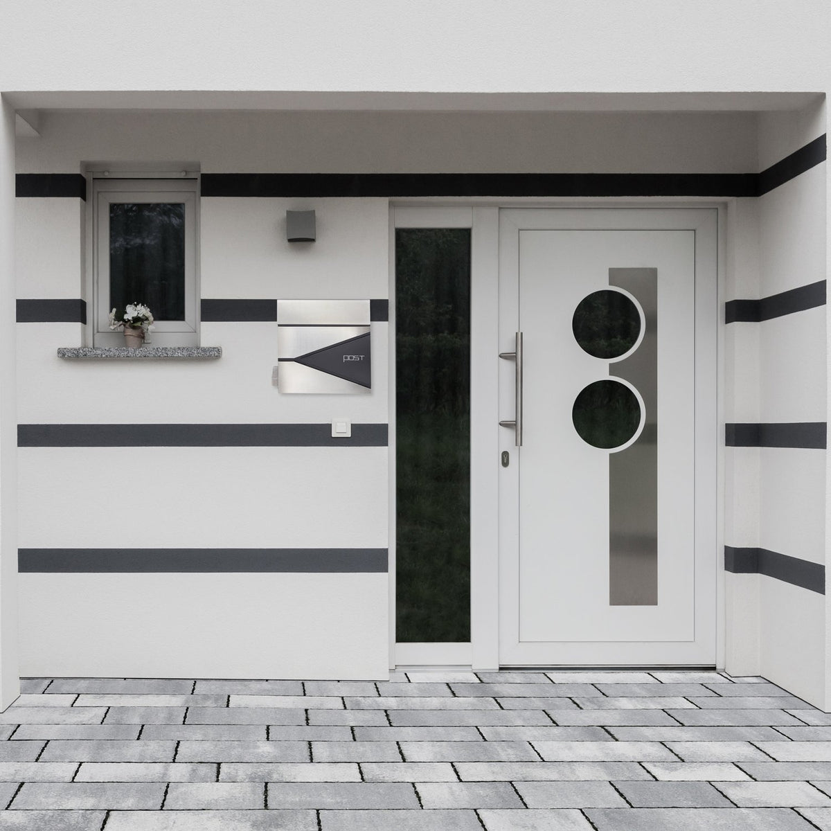 Letterbox with newspaper holder