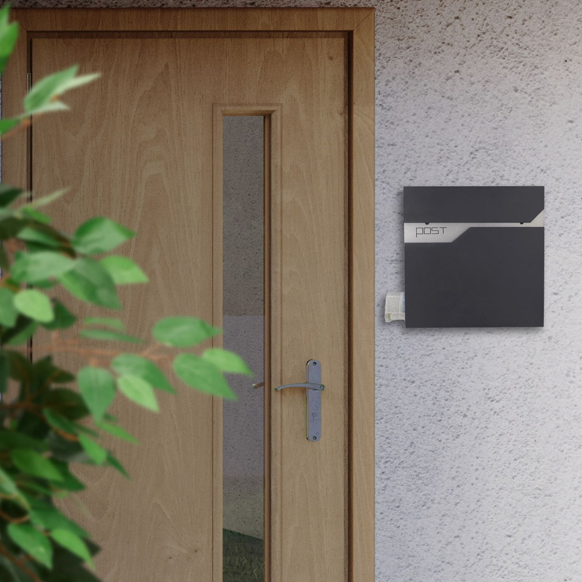 Letterbox with newspaper holder