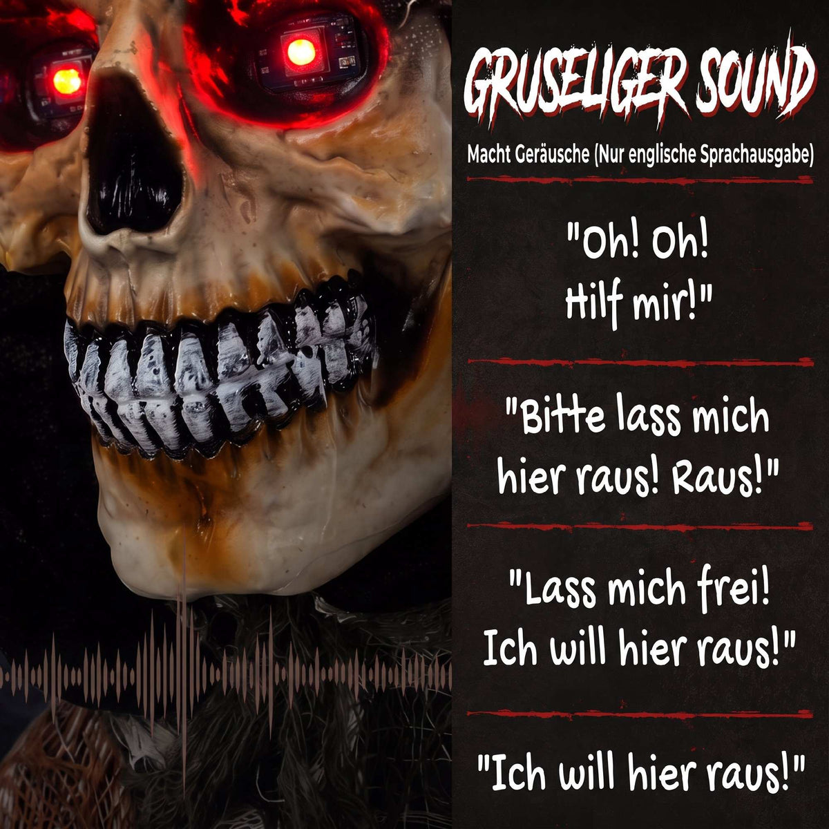 Lifesize 170 cm Animated Grim Reaper with Sound & Lights