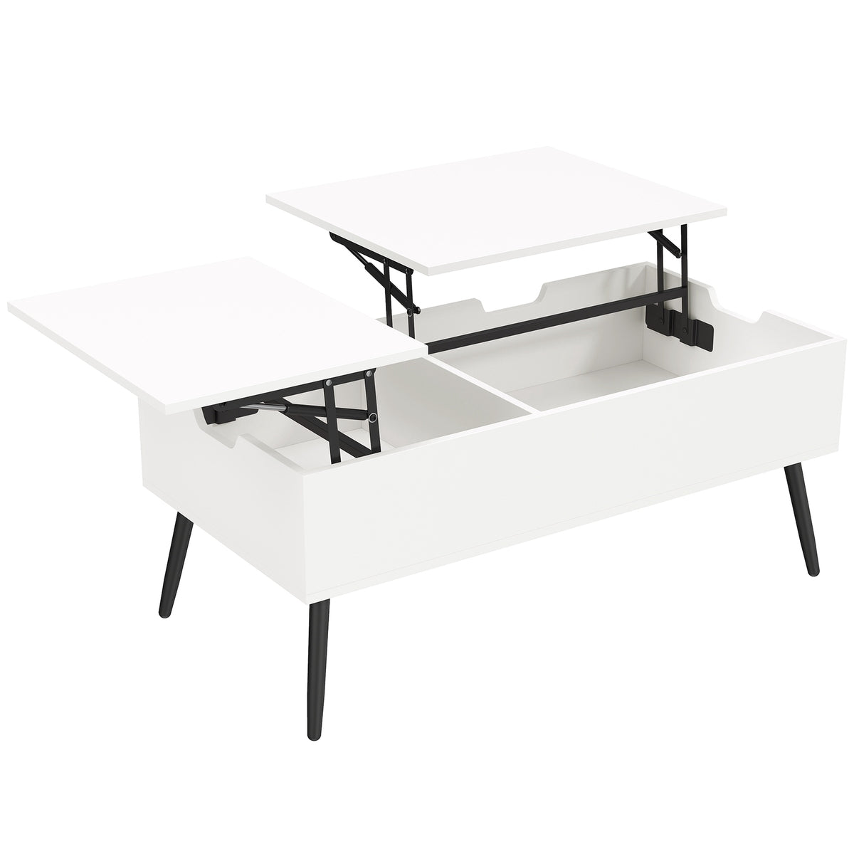 Lift-Top Coffee Table With Hidden Storage, 100 x 50 cm, White