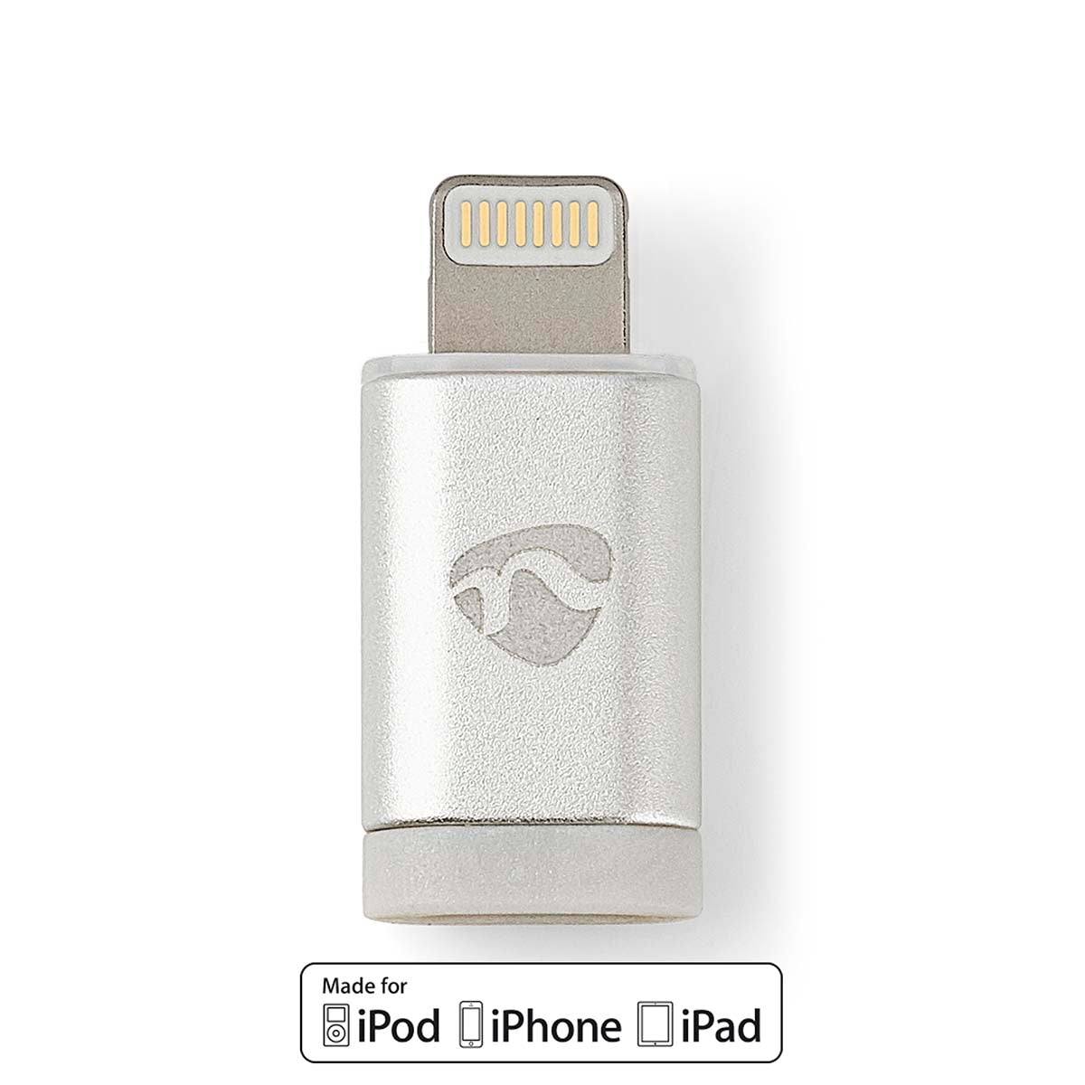 Lightning Adapter | Apple Lightning, 8-pin | USB Micro-B Female | Gold Plated | Round | Aluminum