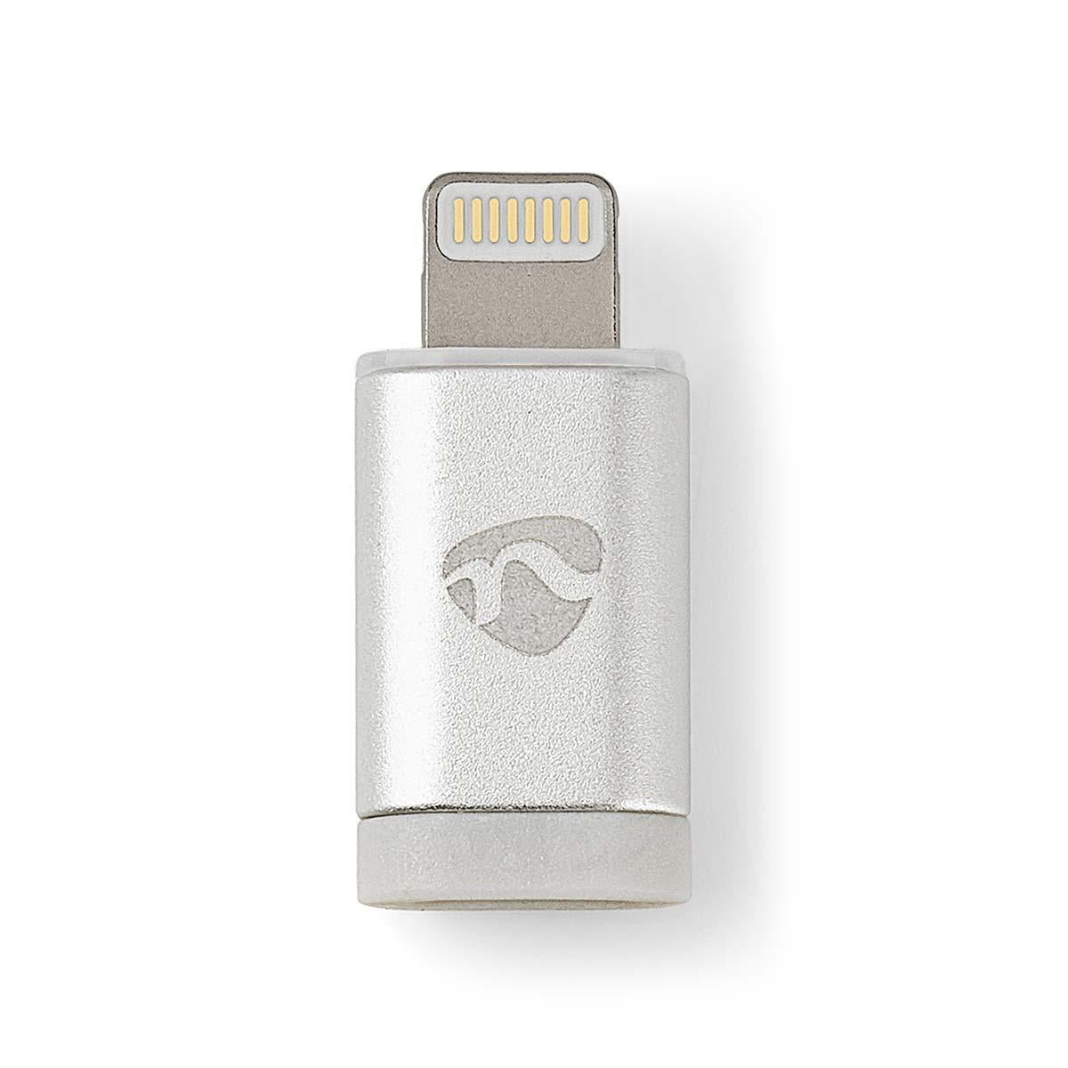 Lightning Adapter | Apple Lightning, 8-pin | USB Micro-B Female | Gold Plated | Round | Aluminum